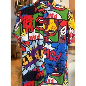 Reason Graphic Button Up Shirt Size Medium